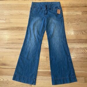 Lucky Brand Wide Leg Trouser Jeans High Rise Dark Wash Denim 29 Elevated Casual